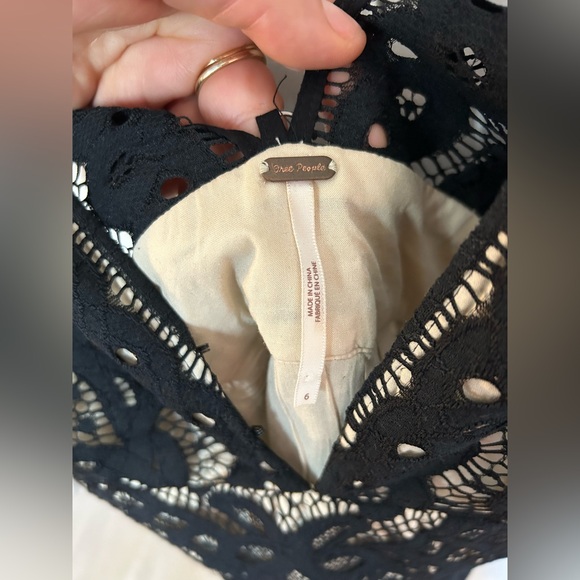 Free People micro mini lace overlay deep v cap sleeve dress - Picture 9 of 10